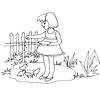 Laminas para colorear dibujos de primavera ni�as con flores